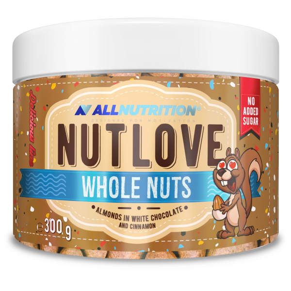 ALL NUTRITION® WHOLE NUTS 300g ALMONDS Almonds in White Chocolate & Cinnamon