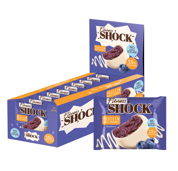 Fitness SHOCK® PROTEIN BROWNIE 10 x 50g Box Blueberry