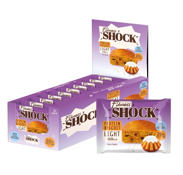 Fitness SHOCK® PROTEIN BROWNIE light 10 x 40g Rum Baba